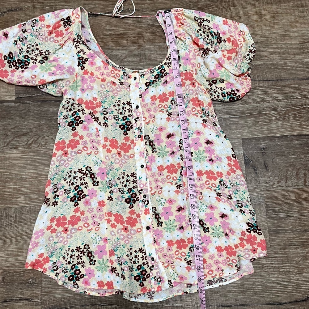 Free People Floral Callie Tunic Dress Vintage Combo Size Small - Picture 6 of 9